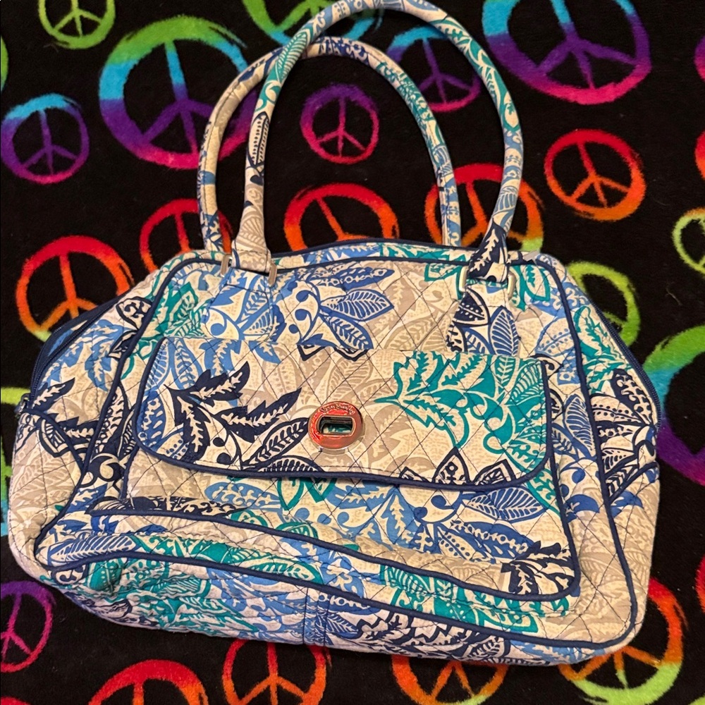 Vera Bradley Blue & Teal Quilted Floral Tote